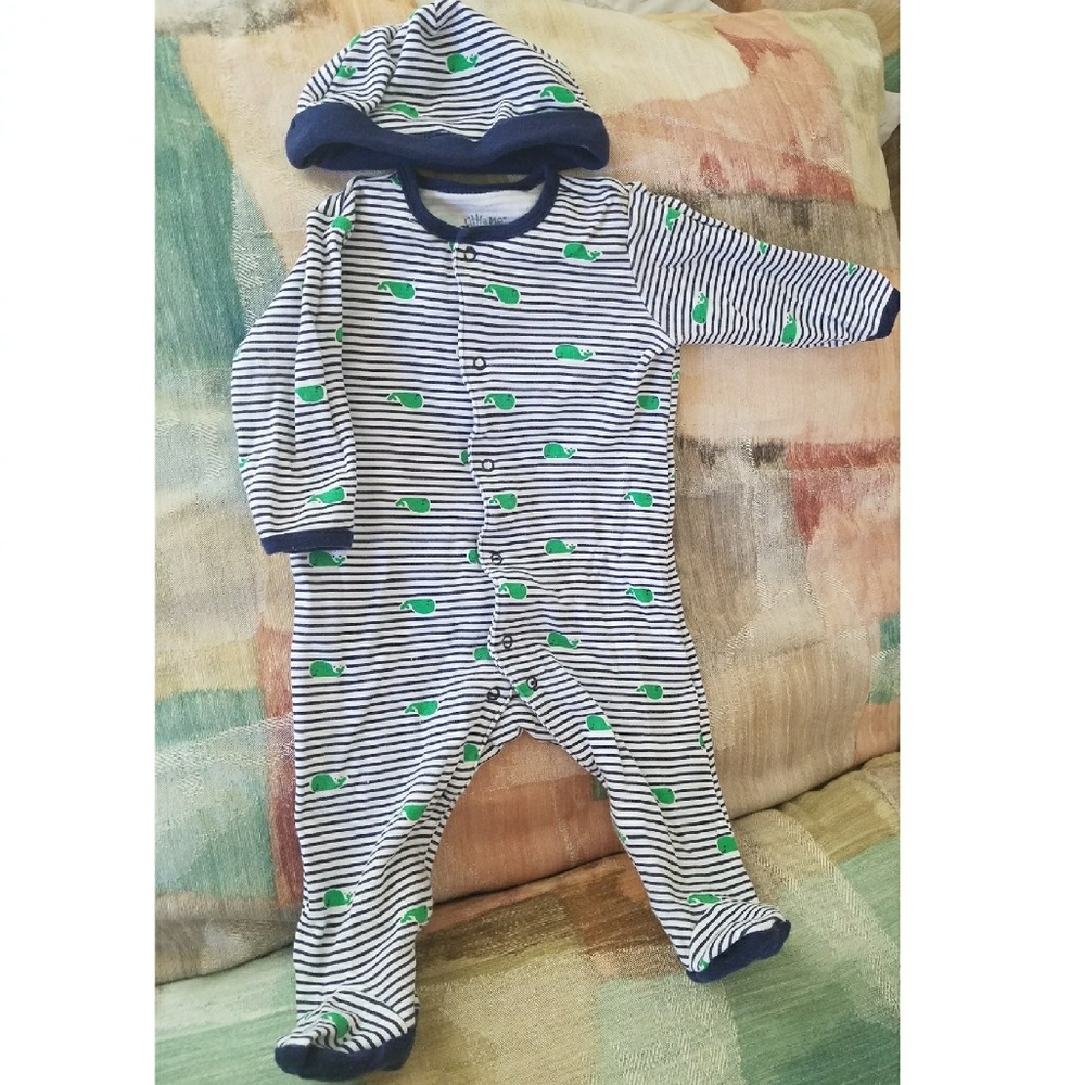 6 month Little Me Cotton Snap Up Footed Pajamas